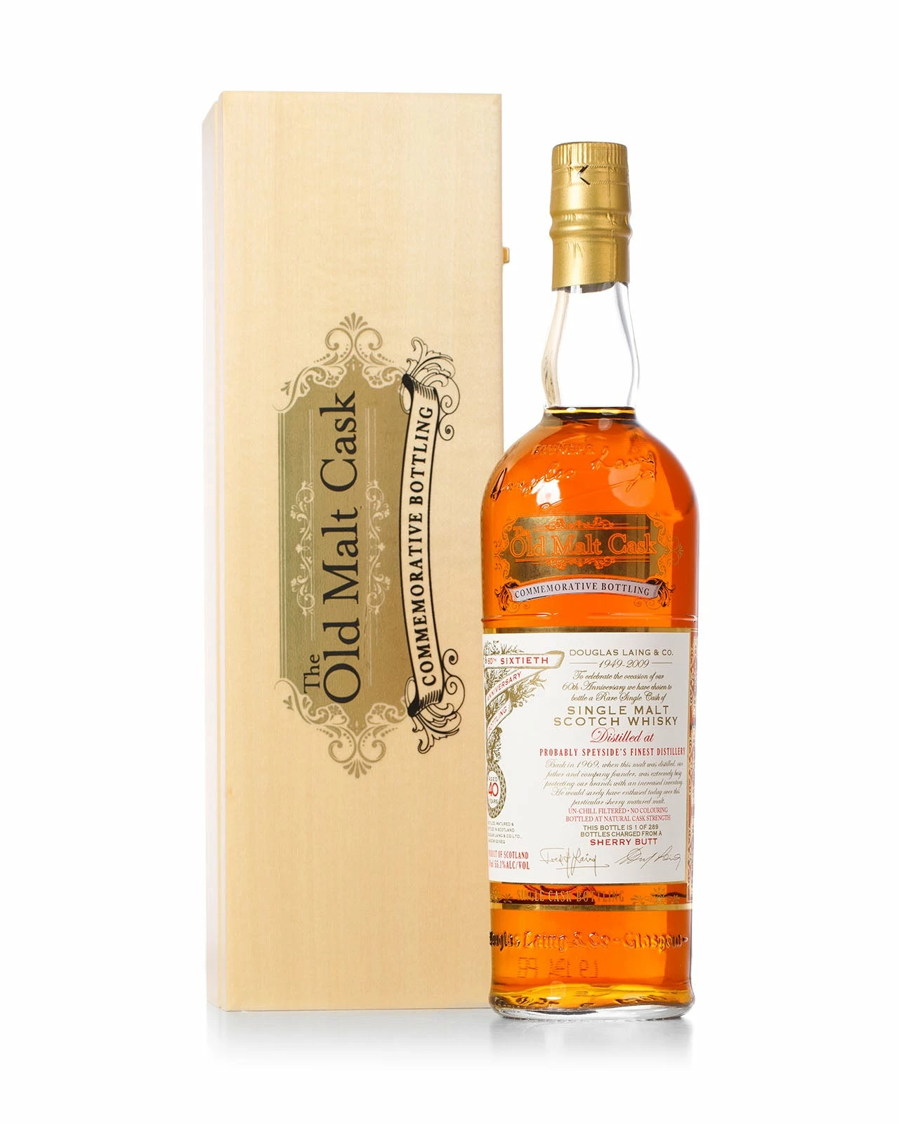 Probably Speyside's Finest 1969 40 Year Old Old Malt Cask 60th Douglas Laing Bottled 2009 With Original Box 3 Probably Speyside's Finest 1969 40 Year Old Old Malt Cask 60th Douglas Laing Bottled 2009 With Original Box
