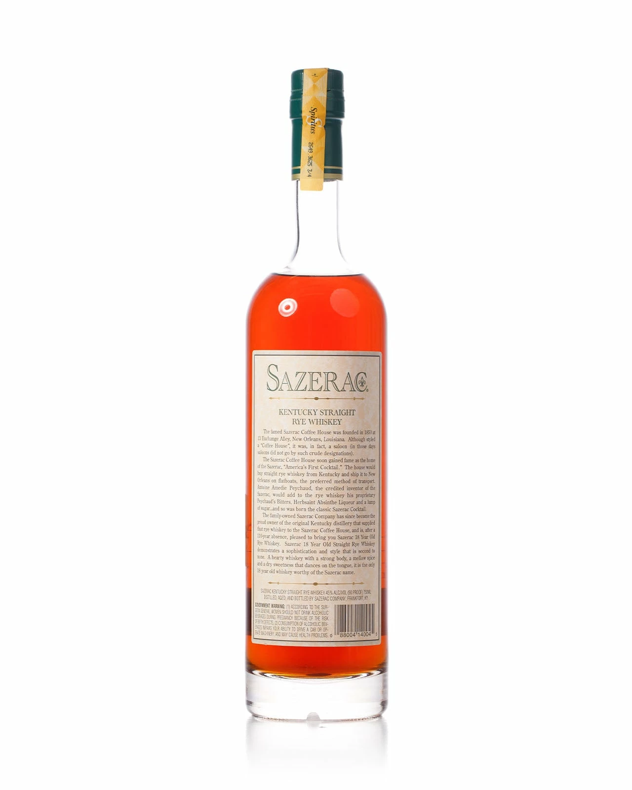 Sazerac 18 Year Old Kentucky Straight Rye Bottled 2005 750ml 4 Sazerac 18 Year Old Kentucky Straight Rye Bottled 2005 750ml - Image 2