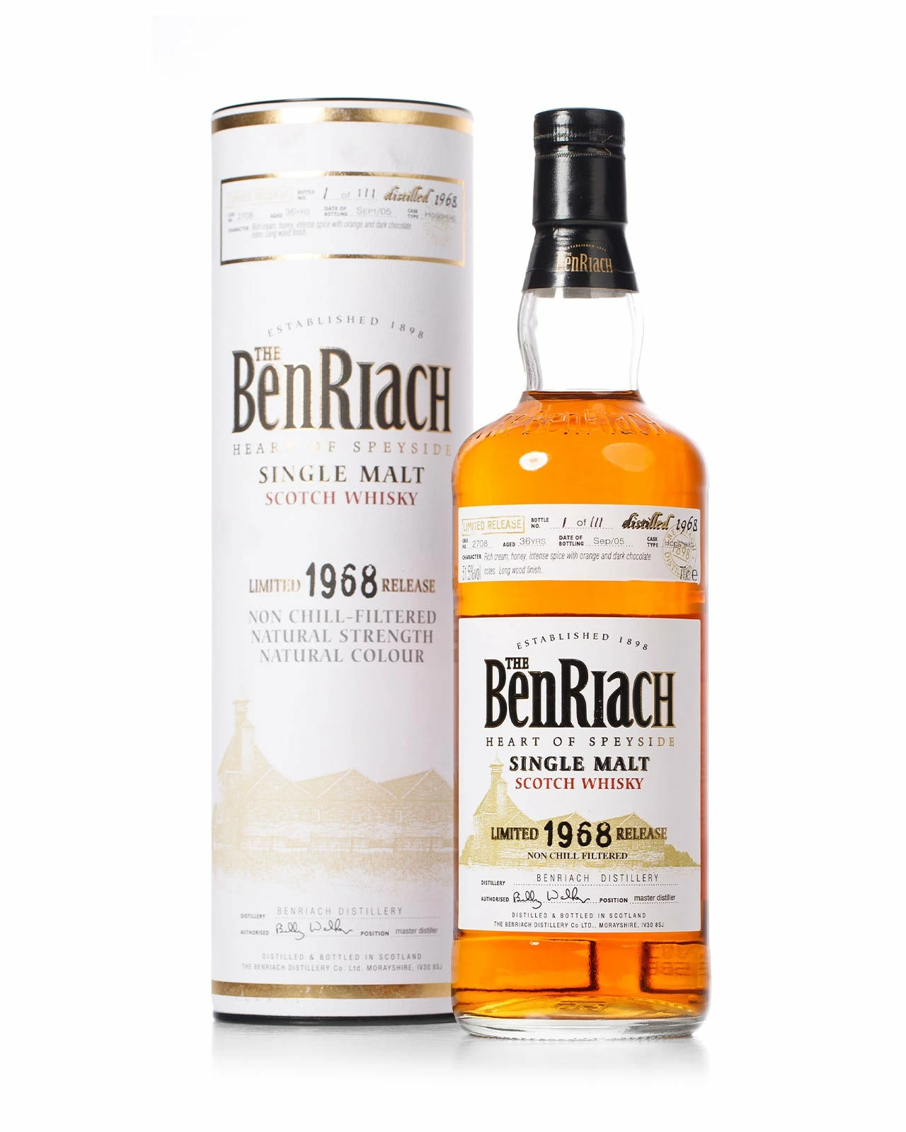 BenRiach 1968 36 Year Old Bottled 2005 With Original Tube 3 BenRiach 1968 36 Year Old Bottled 2005 With Original Tube