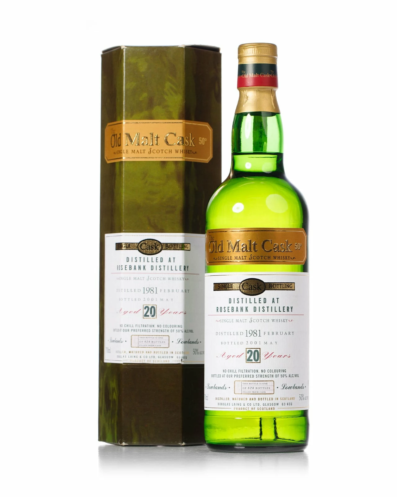 Rosebank 1981 20 Year Old Old Malt Cask Douglas Laing Bottled 2001 With Original Box 3 Rosebank 1981 20 Year Old Old Malt Cask Douglas Laing Bottled 2001 With Original Box
