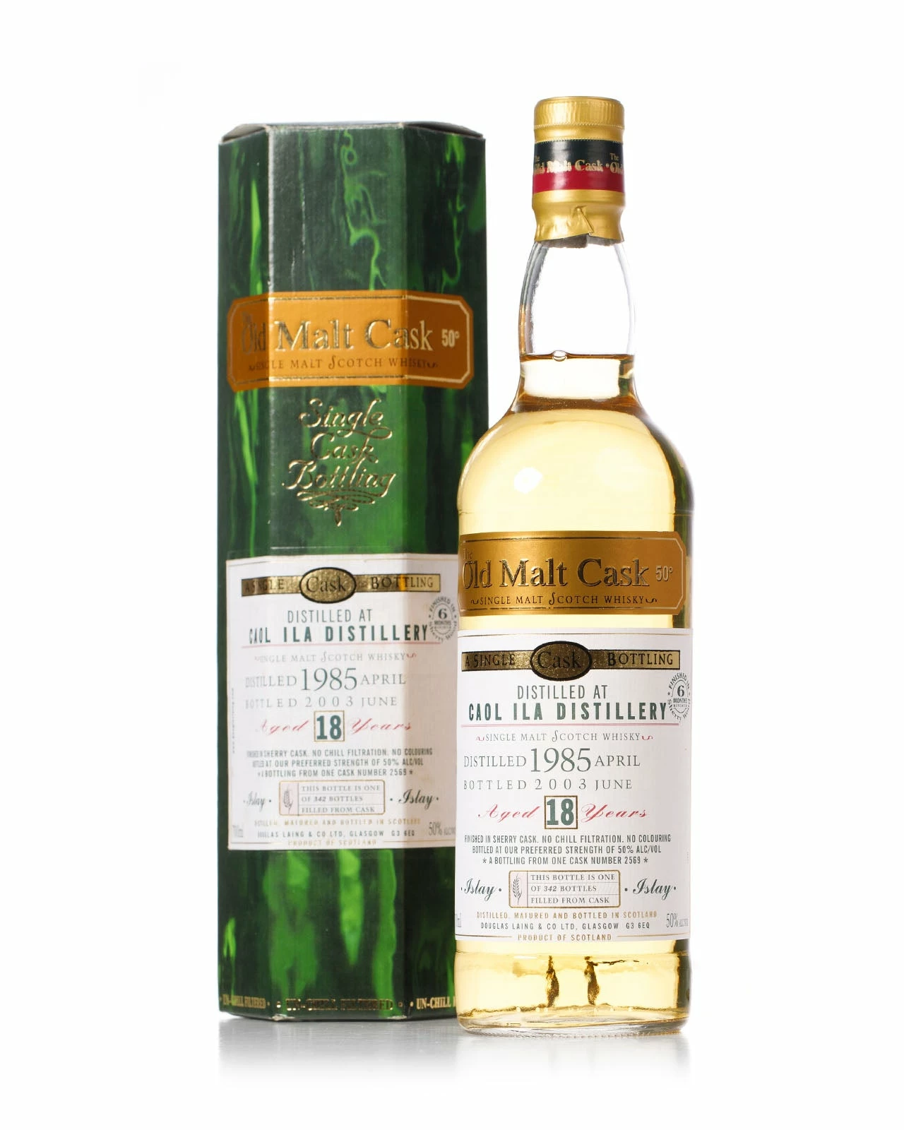 Caol Ila 1985 18 Year Old Old Malt Cask Douglas Laing Bottled 2003 With Original Box 3 Caol Ila 1985 18 Year Old Old Malt Cask Douglas Laing Bottled 2003 With Original Box
