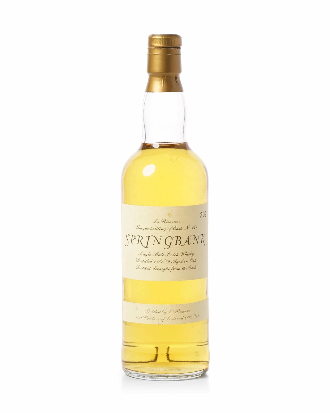 Springbank 1972 La Reserve Cask No. 141 3 Springbank 1972 La Reserve Cask No. 141
