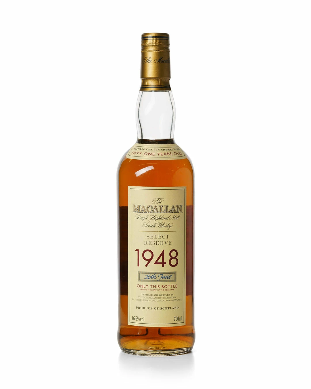 Macallan 1948 51 Year Old Select Reserve Bottled 1999 With Original Tube And Wooden Box And 4 Macallan 1948 51 Year Old Select Reserve Bottled 1999 With Original Tube And Wooden Box And - Image 2