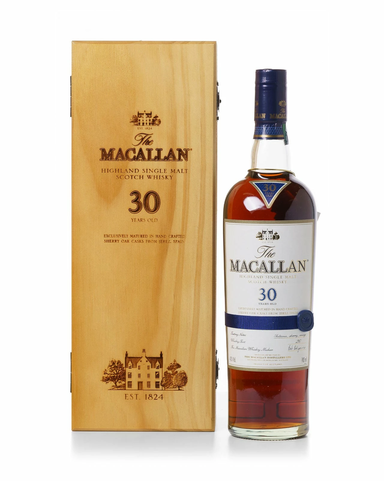 Macallan 30 Year Old Sherry Oak With Wooden Original Box 3 Macallan 30 Year Old Sherry Oak With Wooden Original Box