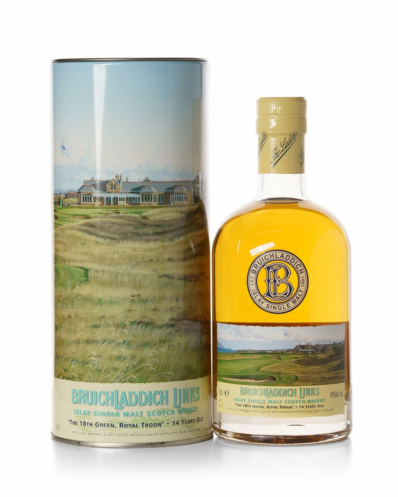 Bruichladdich Links 14 Year Old "The 18th Green, Royal" With Original Tin 3 Bruichladdich Links 14 Year Old "The 18th Green, Royal" With Original Tin
