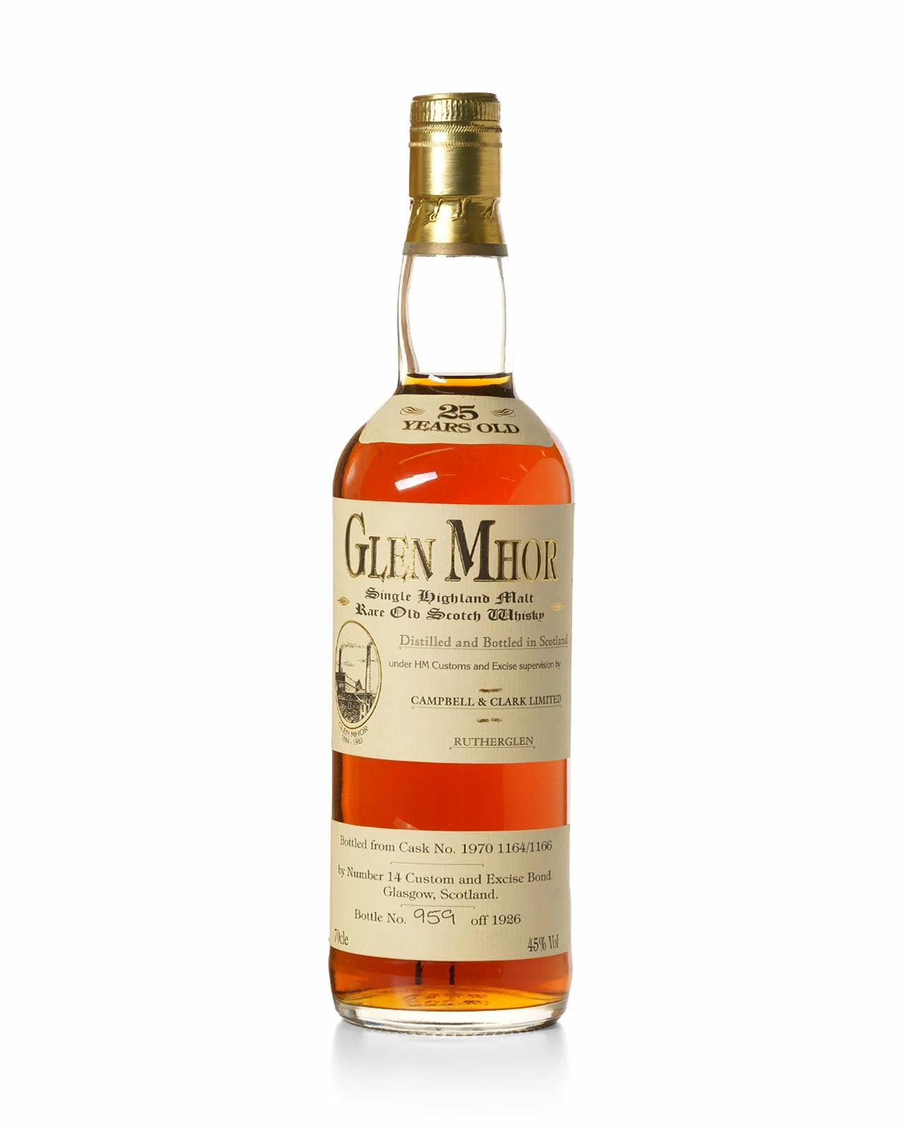 Glen Mhor 1970 25 Year Old Campbell & Clark Bottled 1995 With Original Wooden Box 4 Glen Mhor 1970 25 Year Old Campbell & Clark Bottled 1995 With Original Wooden Box - Image 2