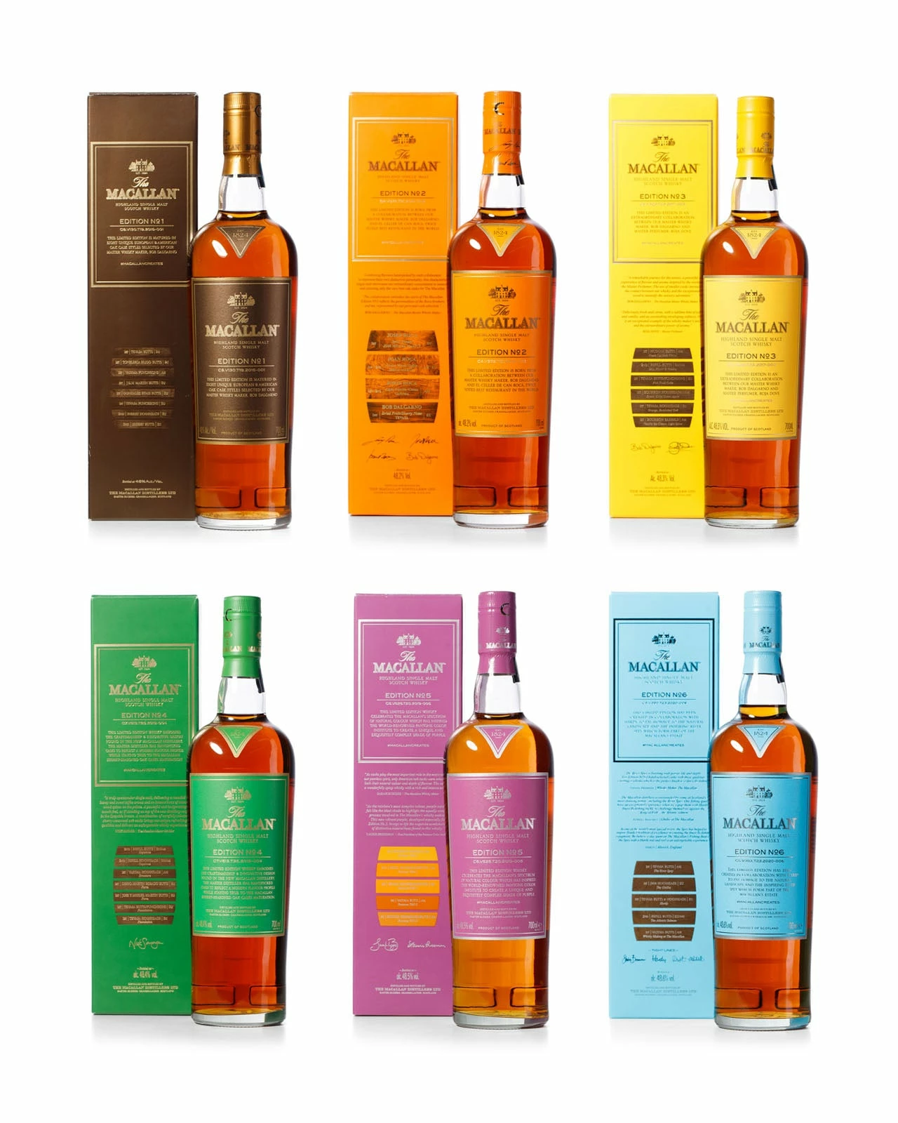 Macallan Edition Series 1-6 Set With Original Boxes 3 Macallan Edition Series 1-6 Set With Original Boxes